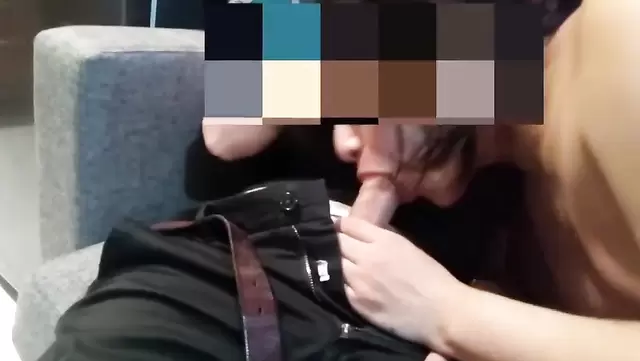 Skinny Mexican girl gives a blowjob to her best friend